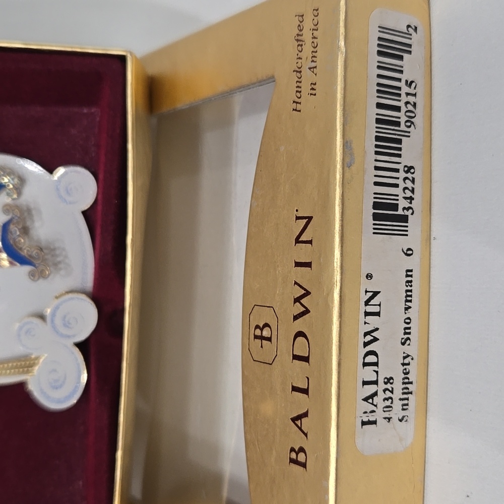 Baldwin Brass 24kt Gold Snippety‎ Snowman Ornament Christmas Holiday - Picture 7 of 15